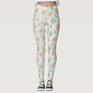 Pastel Dandelion Dreams - Whimsical Floral (2) Leggings