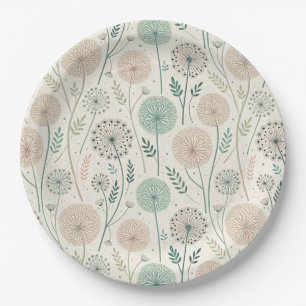 Pastel Dandelion Dreams - Whimsical Floral (2) Pappteller