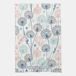Pastel Dandelion Dreams - Whimsical Floral Geschirrtuch