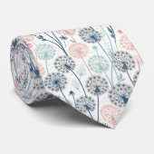 Pastel Dandelion Dreams - Whimsical Floral Krawatte (Gerollt)