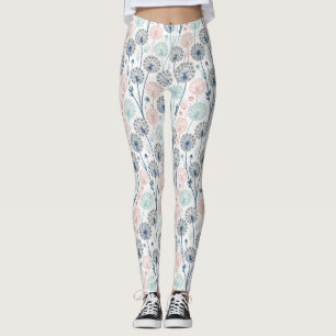 Pastel Dandelion Dreams - Whimsical Floral Leggings