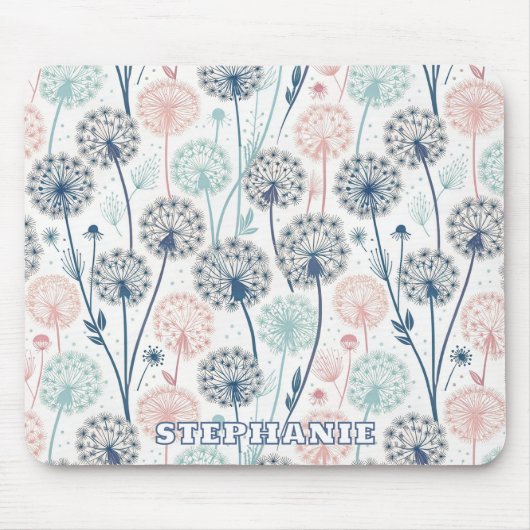 Pastel Dandelion Dreams - Whimsical Floral Mousepad (Vorne)