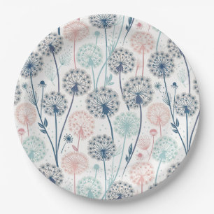 Pastel Dandelion Dreams - Whimsical Floral Pappteller