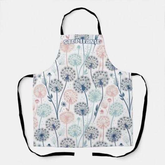 Pastel Dandelion Dreams - Whimsical Floral Schürze (Vorderseite)