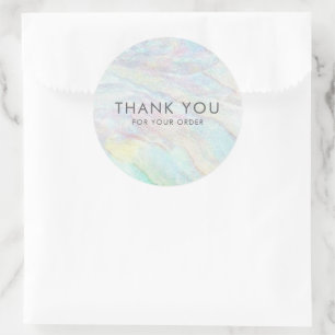 Pastel Danke Opal Muschel Look Runder Aufkleber