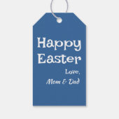 Pastel Dark Blue Oaster Pattern Geschenkanhänger (Rückseite)