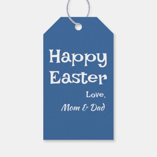 Pastel Dark Blue Oaster Pattern Geschenkanhänger (Rückseite)