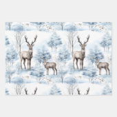 Pastel Deer Watercolor Sage Green Winter Geschenkpapier Set (Vorderseite)