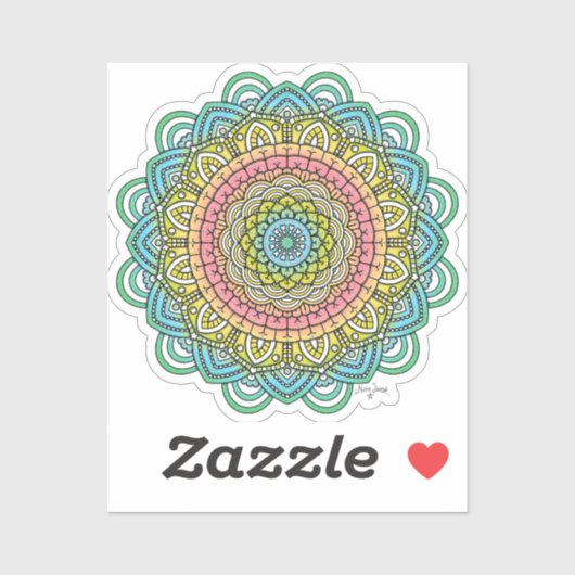 Pastel Defleur Mandala Aufkleber (Blatt)