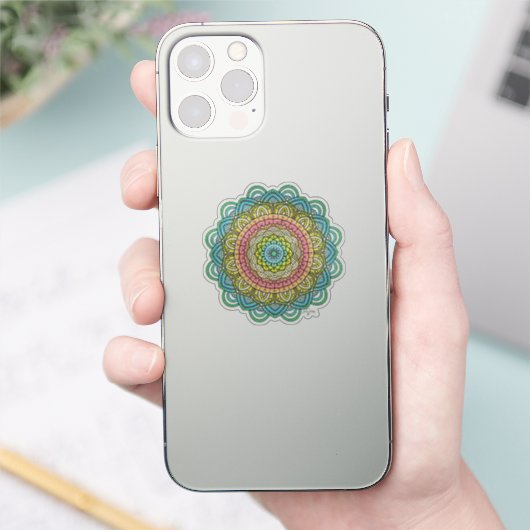 Pastel Defleur Mandala Aufkleber (Telefon)