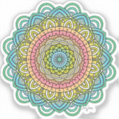 Pastel Defleur Mandala Aufkleber (Vorderseite)