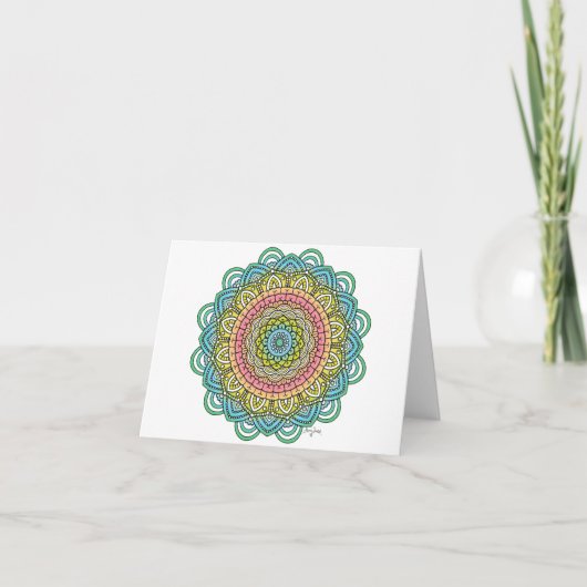 Pastel Defleur Mandala Karte (Vorderseite)