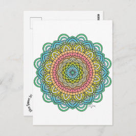 Pastel Defleur Mandala Postkarte