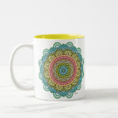 Pastel Defleur Mandala Zweifarbige Tasse (Links)