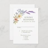 Pastel Delicate Wildblumen Hochzeit RSVP Karte (Vorne/Hinten)