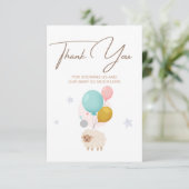 Pastel Delight: Niedliche Babydusche Danke Karte (Stehend Vorderseite)