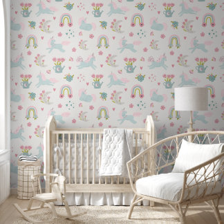 Pastel: Der serene Einhorngarten Tapete