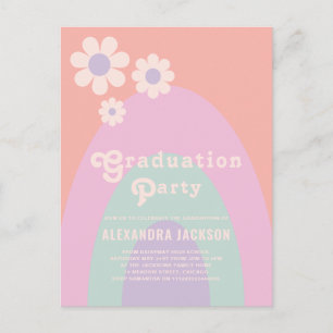 Pastel der Vintagen Graduierungspartei Retro Einladungspostkarte