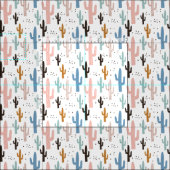 Pastel Desert Saguaro Cactus Pattern for DIY Mask Stoff (Kachel)