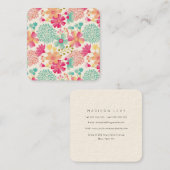 Pastel Designer Artist Blume Muster Ladys Telefonnummerkarte (Vorne/Hinten)