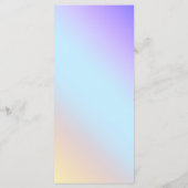 Pastel Diagonal Ombre Rainbow Wedding Menükarte (Rückseite)