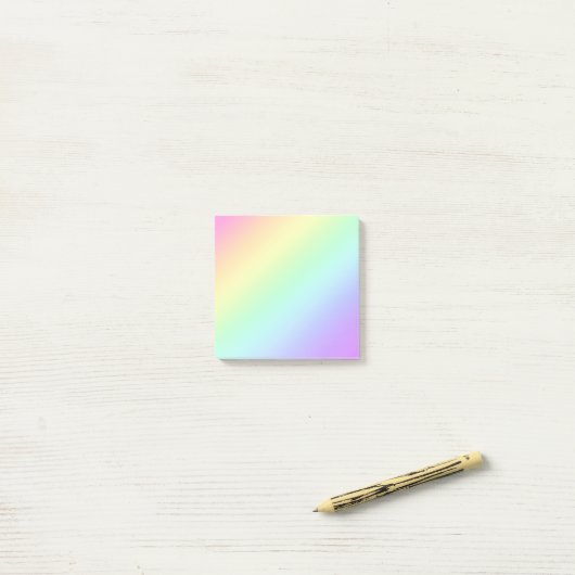 Pastel Diagonal Rainbow Gradient Post-it Klebezettel (Auf Schreibtisch)