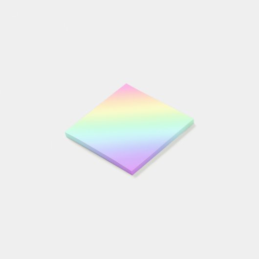 Pastel Diagonal Rainbow Gradient Post-it Klebezettel (angewinkelt)