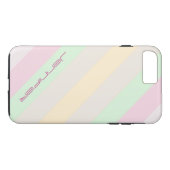 Pastel Diagonal Streifen mit Individuelle Name, Hu Case-Mate iPhone Hülle (Rückseite (Horizontal))