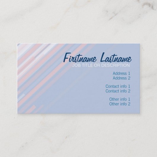 Pastel Diagonal Stripes Business Card Visitenkarte (Vorderseite)