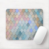 Pastel Diamond Muster Mermaid Blue Green Pink Mousepad (Mit Mouse)