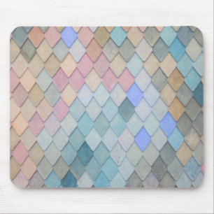 Pastel Diamond Muster Mermaid Blue Green Pink Mousepad