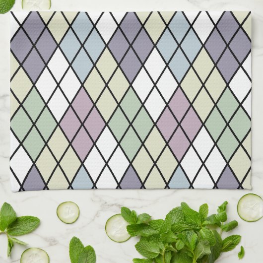Pastel Diamonds Geschirrtuch (Gefaltet)