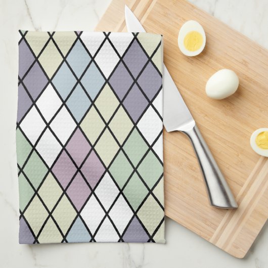 Pastel Diamonds Geschirrtuch (Viertel Falte)