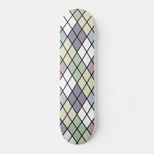Pastel Diamonds Raute Skateboard (Vorderseite)
