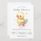 Pastel Digital Duck Baby Duck Einladung (Vorne/Hinten)