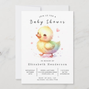 Pastel Digital Duck Baby Duck Einladung