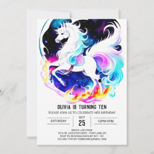 Pastel Digital Horse Geburtstag Einladung