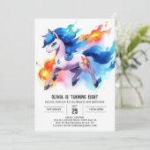 Pastel Digital Horse Geburtstag Einladung (Stehend Vorderseite)