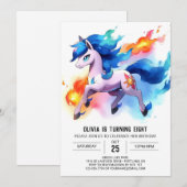 Pastel Digital Horse Geburtstag Einladung (Vorne/Hinten)