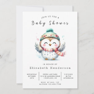 Pastel Digital Owl Baby Dusche Einladung