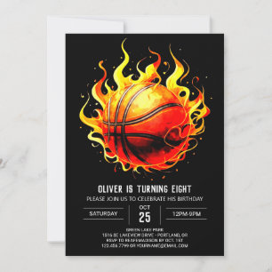 Pastel Digital Sport Basketball Geburtstag Einladung
