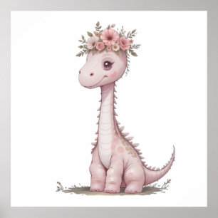 Pastel Dino Baby Room Art - Watercolor Dinosaurier Poster