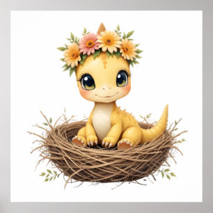 Pastel Dino Baby Room Art - Watercolor Dinosaurier Poster