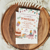 Pastel Dino Party Geburtstag Einladung