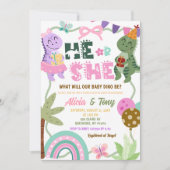 Pastel-Dinosaur Er oder Sie Geschlechtsenthüllung Einladung (Vorderseite)