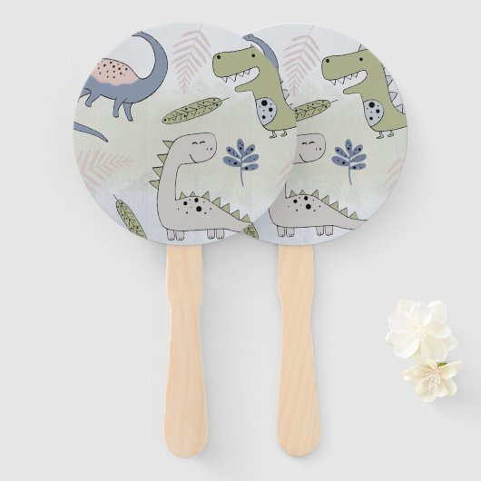 Pastel Dinosaur Fächer (Vorne und Hinten)