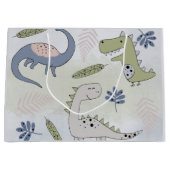 Pastel Dinosaur Große Geschenktüte (Vorderseite)