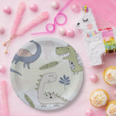Pastel Dinosaur Pappteller (Party)
