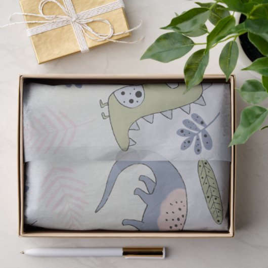 Pastel Dinosaur Seidenpapier (Geschenk)