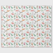 Pastel Dinosaurier auf weißem Hintergrund Geschenkpapier (Flach)